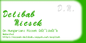 delibab micsek business card